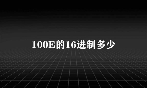100E的16进制多少
