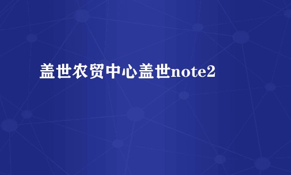 盖世农贸中心盖世note2