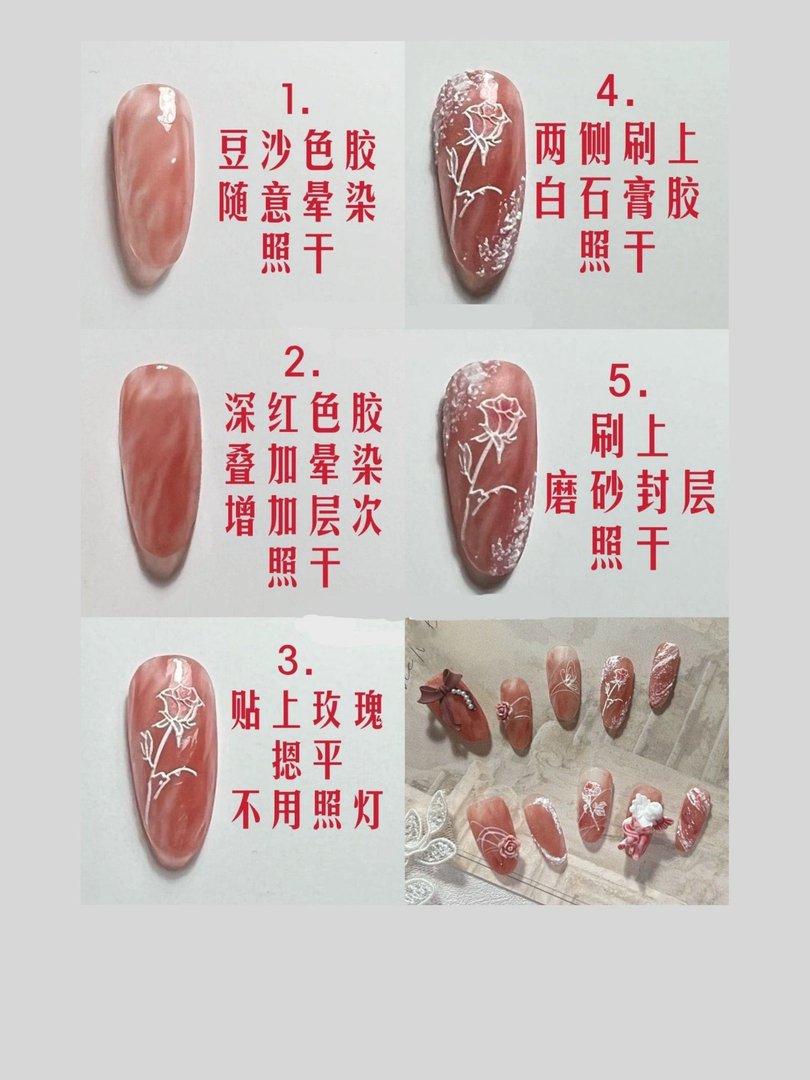 哥特风堕落天使美甲教程