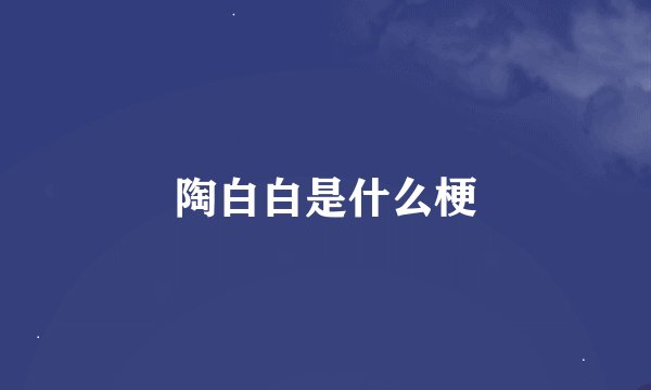 陶白白是什么梗