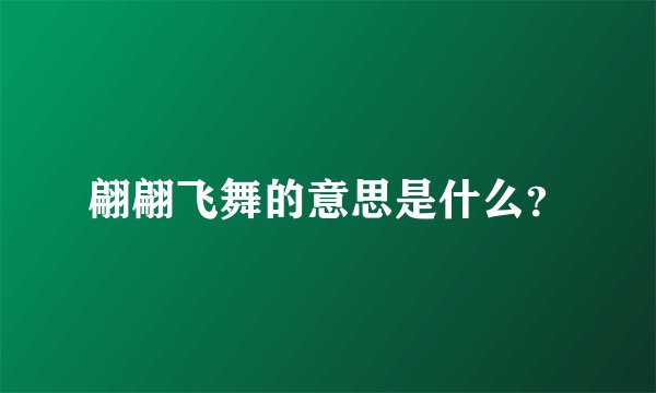 翩翩飞舞的意思是什么？
