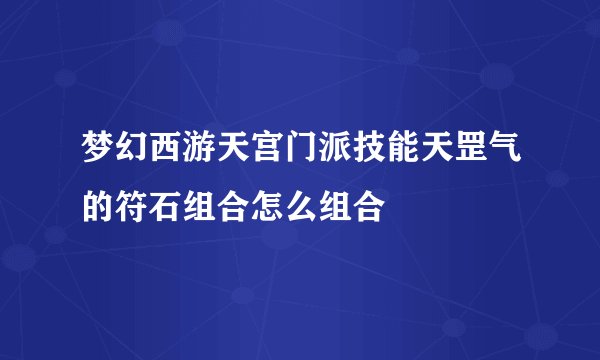 梦幻西游天宫门派技能天罡气的符石组合怎么组合
