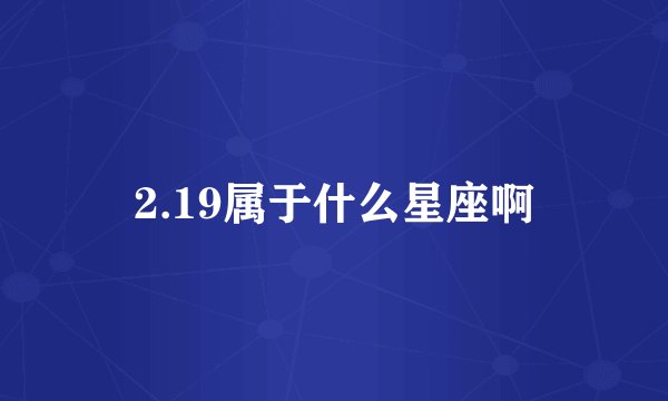 2.19属于什么星座啊