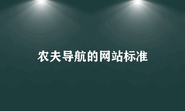 农夫导航的网站标准