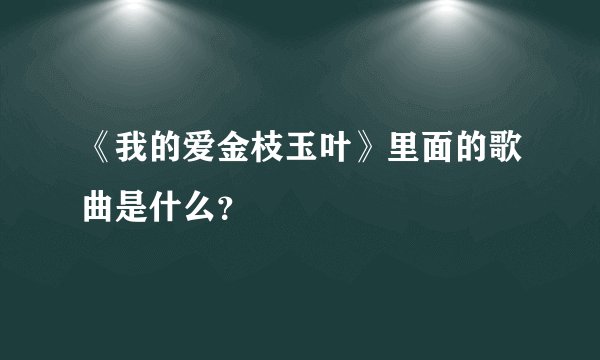 《我的爱金枝玉叶》里面的歌曲是什么？