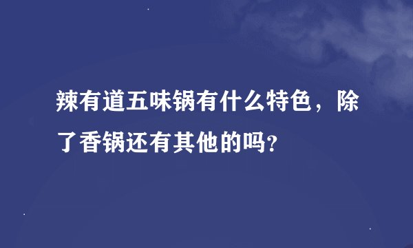 辣有道五味锅有什么特色，除了香锅还有其他的吗？