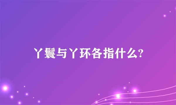 丫鬟与丫环各指什么?