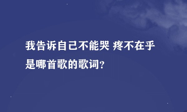 我告诉自己不能哭 疼不在乎是哪首歌的歌词？
