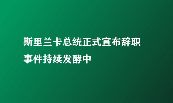 斯里兰卡总统正式宣布辞职 事件持续发酵中