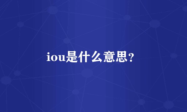 iou是什么意思？