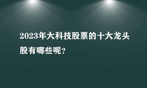 2023年大科技股票的十大龙头股有哪些呢？