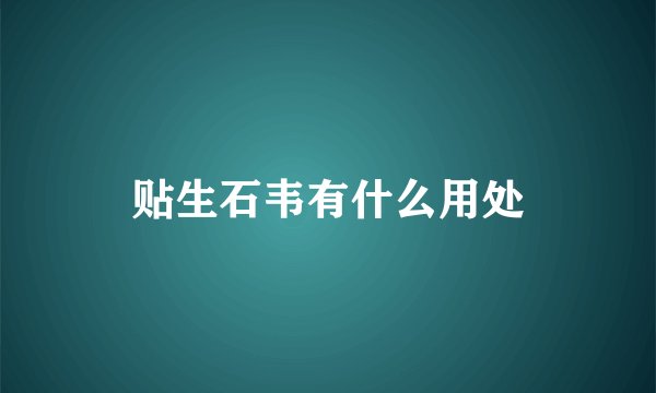 贴生石韦有什么用处