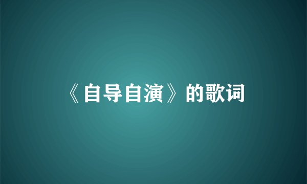 《自导自演》的歌词