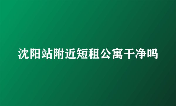 沈阳站附近短租公寓干净吗