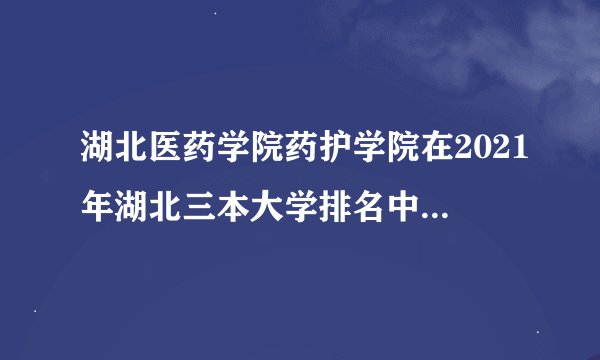湖北医药学院药护学院在2021年湖北三本大学排名中位于哪个位置？