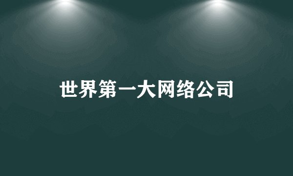 世界第一大网络公司