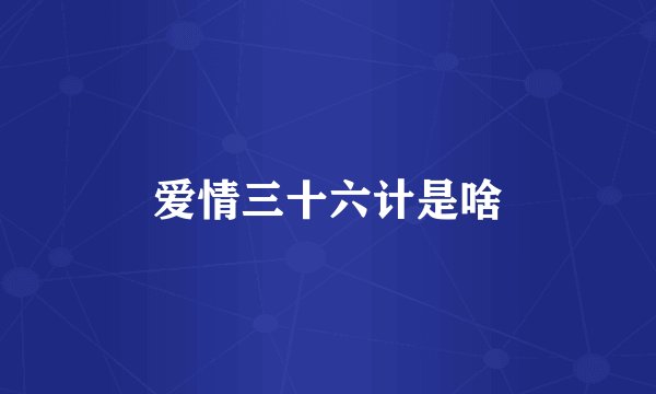 爱情三十六计是啥