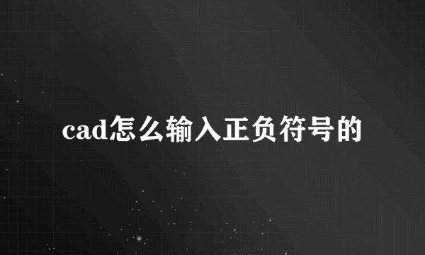 cad怎么输入正负符号的