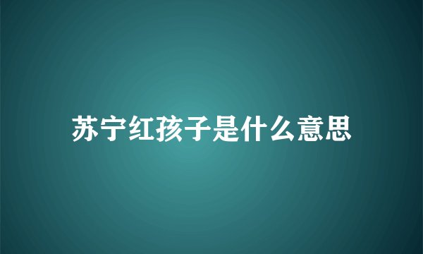 苏宁红孩子是什么意思