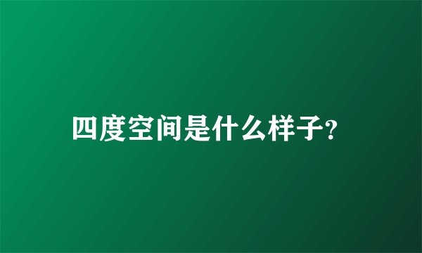 四度空间是什么样子？