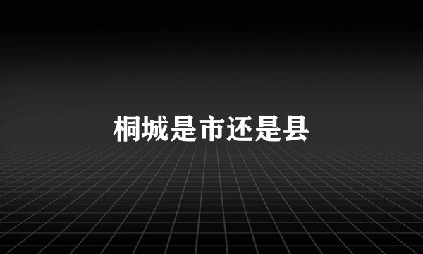 桐城是市还是县