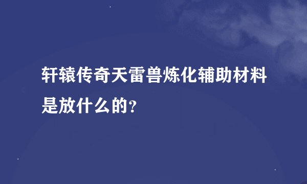轩辕传奇天雷兽炼化辅助材料是放什么的？