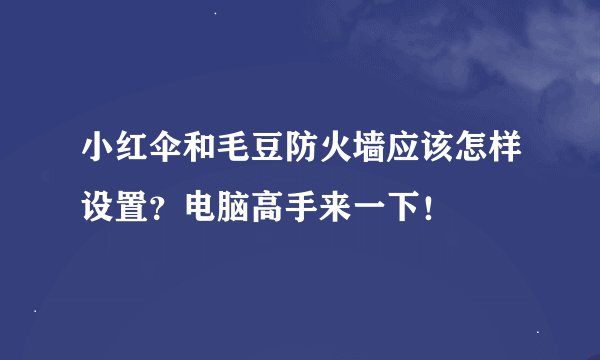 小红伞和毛豆防火墙应该怎样设置？电脑高手来一下！