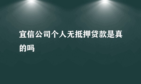 宜信公司个人无抵押贷款是真的吗