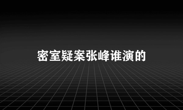 密室疑案张峰谁演的