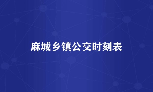 麻城乡镇公交时刻表
