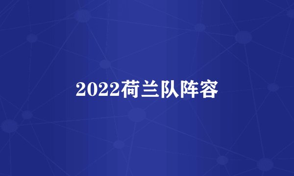 2022荷兰队阵容