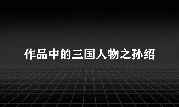 作品中的三国人物之孙绍