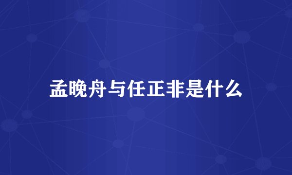 孟晚舟与任正非是什么