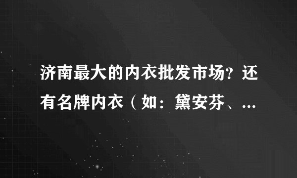 济南最大的内衣批发市场？还有名牌内衣（如：黛安芬、爱慕等）在济南哪里批发