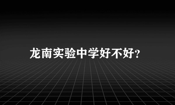 龙南实验中学好不好？