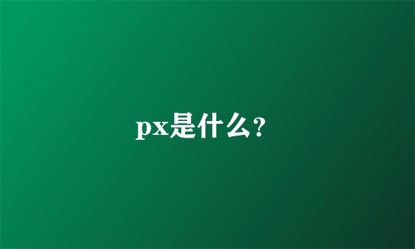 px是什么？