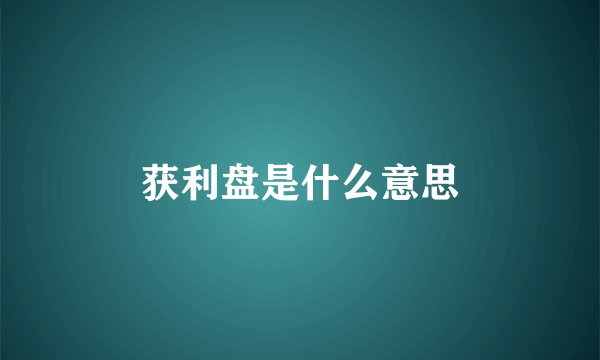 获利盘是什么意思