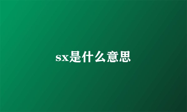 sx是什么意思