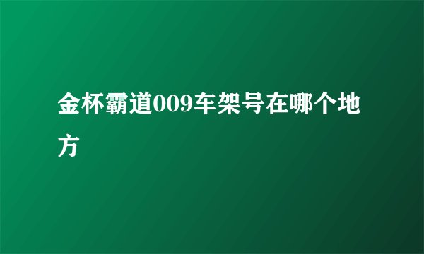 金杯霸道009车架号在哪个地方