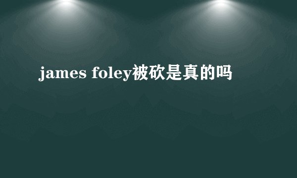 james foley被砍是真的吗