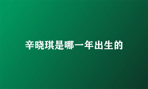 辛晓琪是哪一年出生的