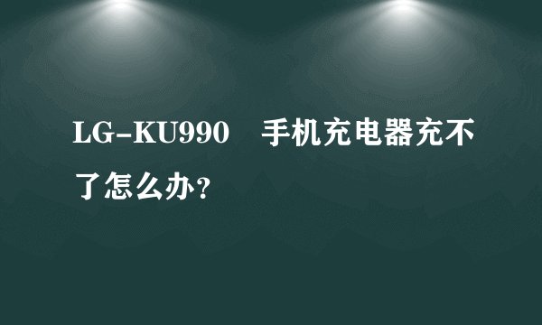 LG-KU990 手机充电器充不了怎么办？