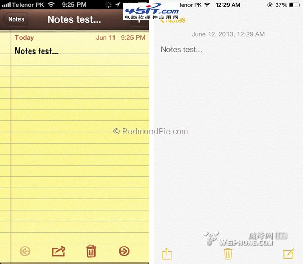 苹果ios6与ios7有什么区别