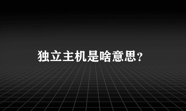 独立主机是啥意思？