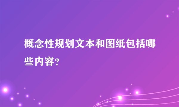 概念性规划文本和图纸包括哪些内容？