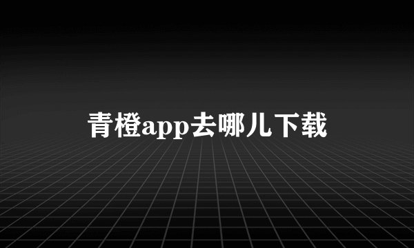 青橙app去哪儿下载