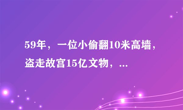 59年，一位小偷翻10米高墙，盗走故宫15亿文物，他实会“轻功”？