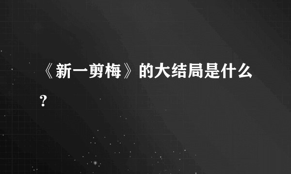 《新一剪梅》的大结局是什么？