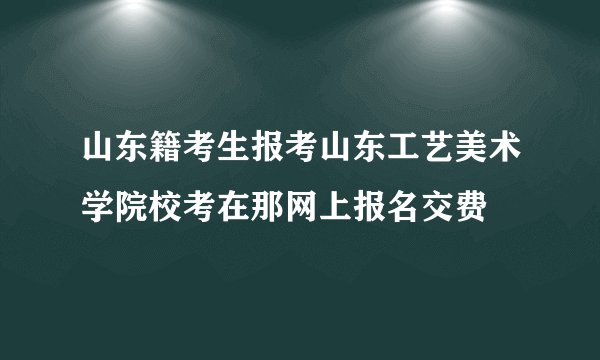 山东籍考生报考山东工艺美术学院校考在那网上报名交费