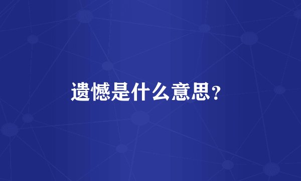 遗憾是什么意思？
